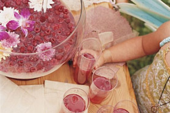 Raspberry and Rosé Petal Punch