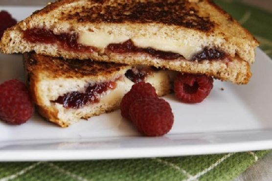 Raspberry, Brie and Blue Grilled Cheese