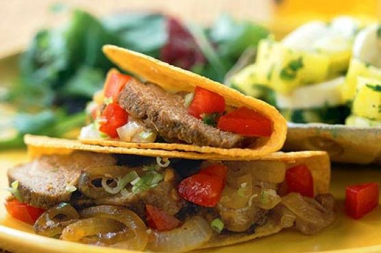Red Chile Pork Tacos with Caramelized Onions