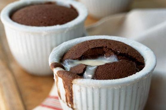 Rich Chocolate Soufflé Cakes with Crème Anglaise