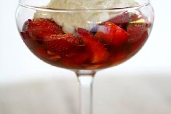 Ricotta-Mascarpone Mousse with Balsamic Strawberries
