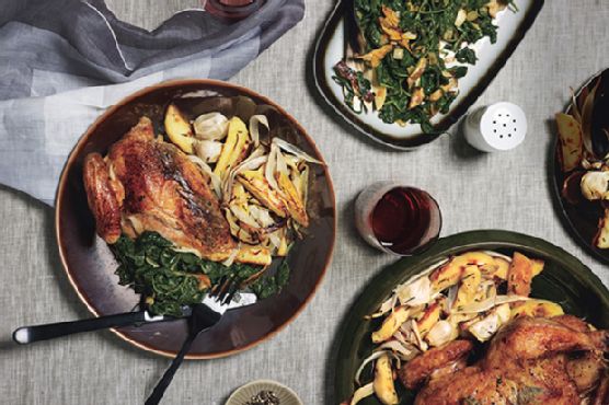 Roast Chicken with Potatoes and Onions