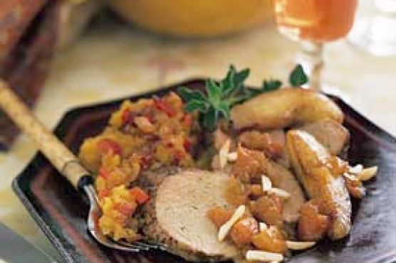 Roast Pork Tenderloin with Pears and Dried Apricots