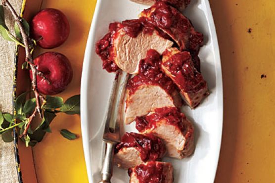 Roast Pork Tenderloin with Plum Barbecue Sauce