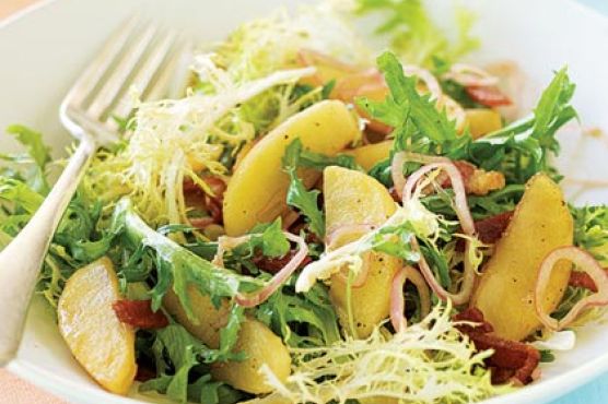 Roasted Apple, Bacon, and Frisée Salad
