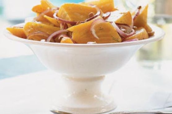 Roasted Beets with Pine Nuts, Dill, and Red Onion