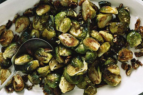 Roasted Brussels Sprouts with Pecans