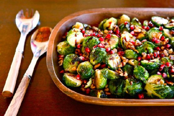 Roasted Brussels Sprouts with Pomegranate Molasses