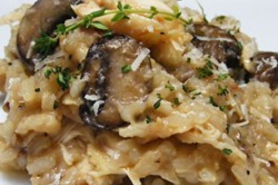 Roasted Chicken with Risotto and Caramelized Onions