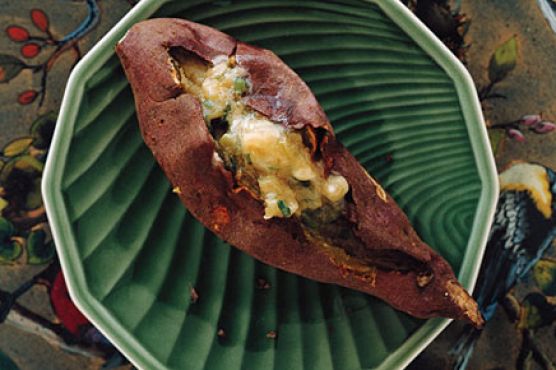 Roasted Japanese Sweet Potatoes with Scallion Butter