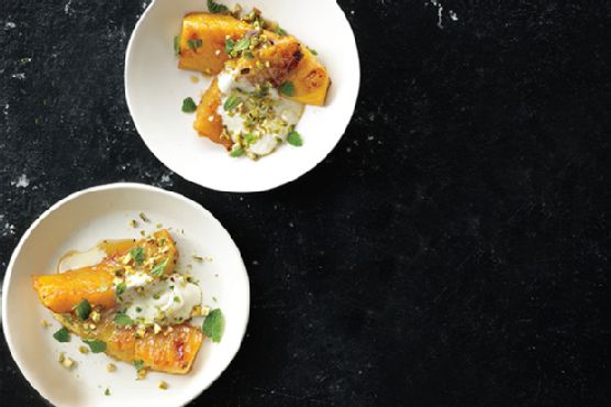 Roasted Pineapple with Honey and Pistachios