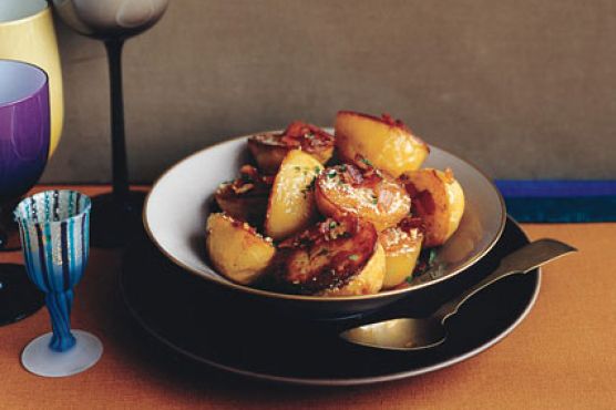 Roasted Potatoes with Bacon, Cheese, and Parsley