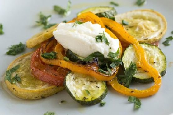 Roasted Summer Vegetable Salad with Ricotta