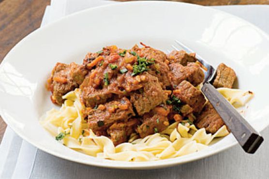 Roasted Tomato-Beef Goulash with Caraway