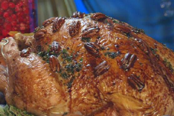 Roasted Turkey with Fried Pecan-Bourbon Glaze