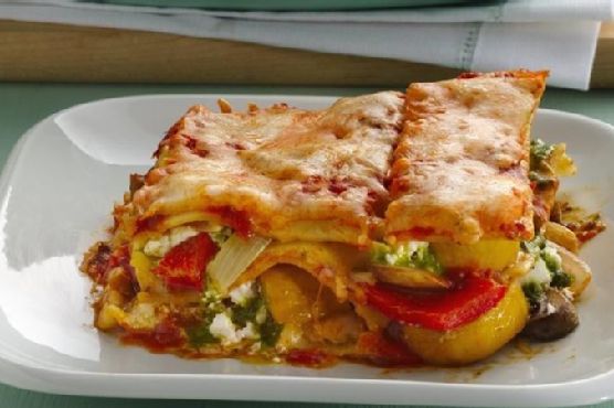 Roasted Vegetable Lasagna with Goat Cheese