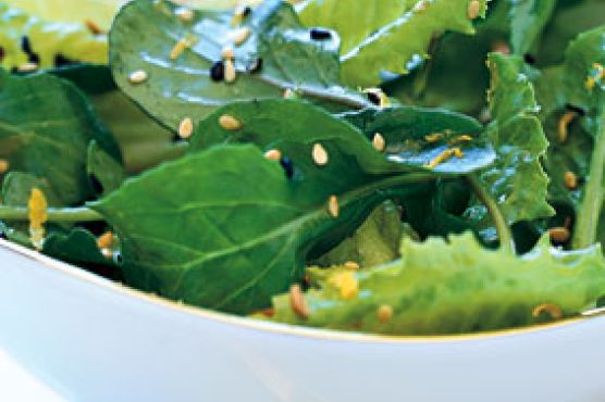Romaine and Arugula Salad with Toasted Seeds