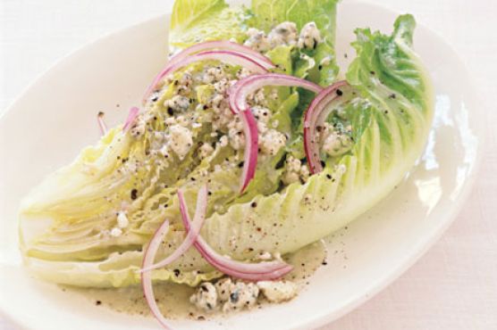 Romaine Wedges with Tangy Blue Cheese Vinaigrette