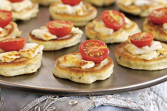Rosemary & olive drop scones with goat's cheese