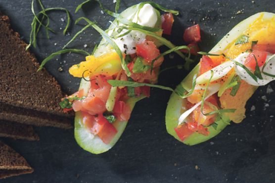 Salmon and Cucumber Boats