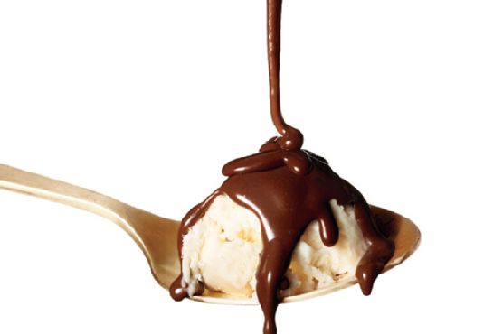 Salted-Caramel Semifreddo with Hot Fudge