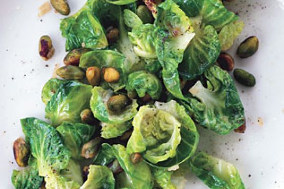 Sauteed Brussels Sprouts with Lemon and Pistachios