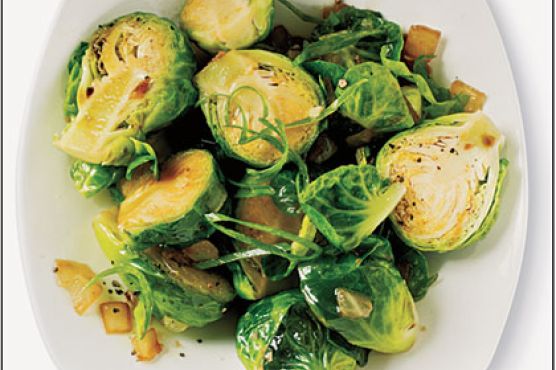 Sautéed Brussels Sprouts with Sesame, Garlic, and Ginger