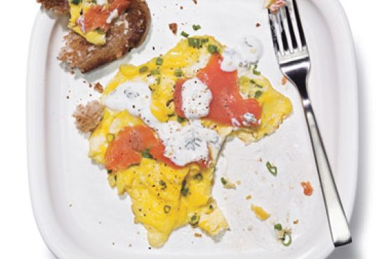 Scrambled Eggs with Smoked Salmon and Lemon Cream