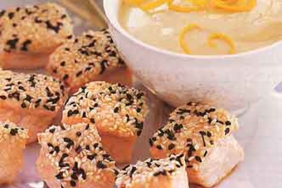 Sesame-Crusted Salmon with Orange-Miso Sauce