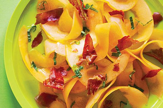 Shaved Cantaloupe and Prosciutto Salad
