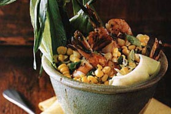 Shrimp and Corn with Basil