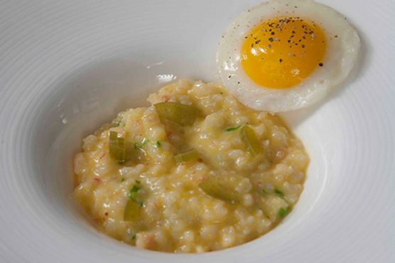 Shrimp Grits, Pickled Jalapeño, Fried Egg