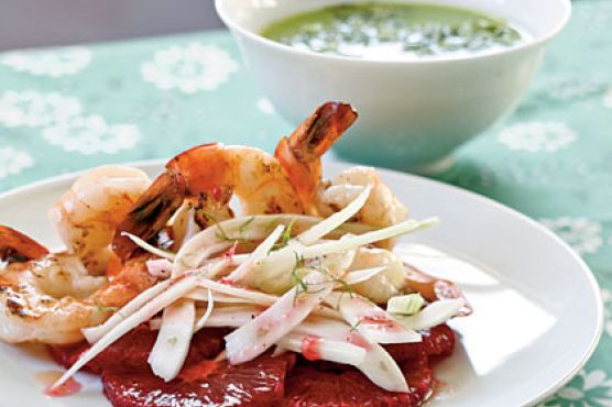 Shrimp Salad with Blood Oranges and Slivered Fennel