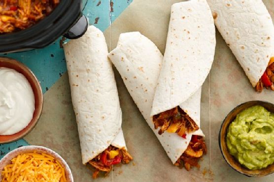 Slow-Cooker Barbecued Pulled-Pork Fajitas