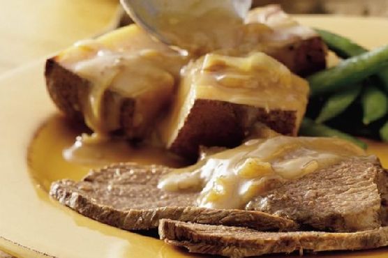 Slow-Cooker Beef Roast with Onions and Potatoes