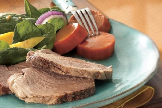 Slow-Cooker Brown Sugar-Topped Pork with Sweet Potatoes