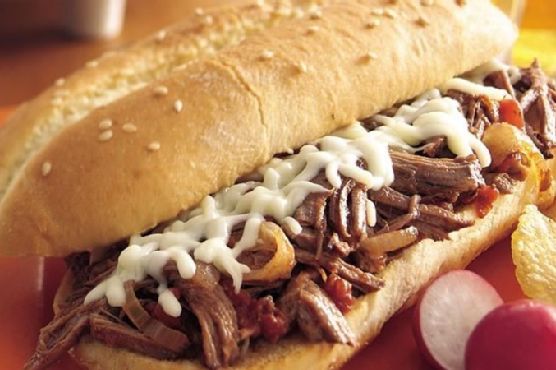 Slow-Cooker Italian Shredded Beef Hoagies