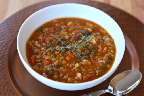 Slow Cooker Lentil Cauliflower Stew