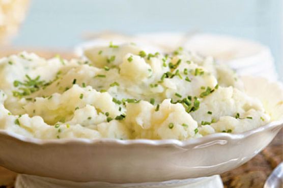 Smashed Potatoes with Goat Cheese and Chives