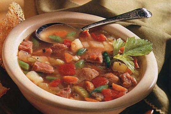 Smoked Ham, Barley, and Vegetable Soup