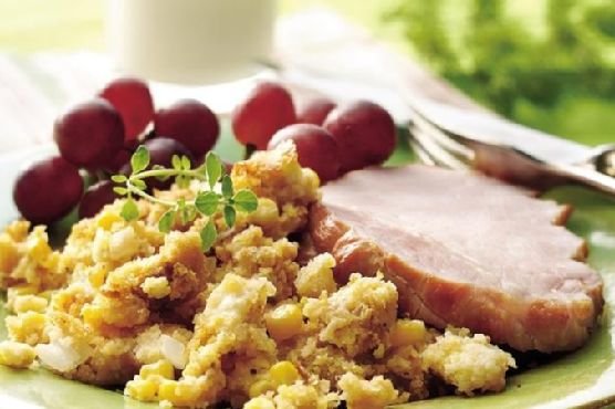 Smoked Pork Chops with Tex-Mex Cornbread Stuffing