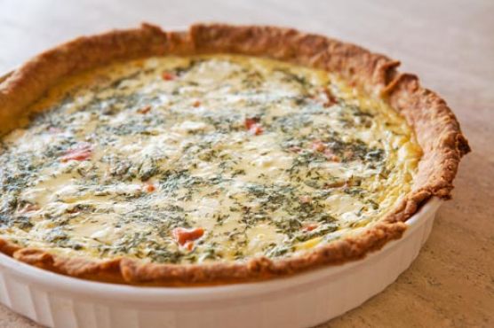Smoked Salmon, Dill, and Goat Cheese Quiche