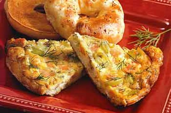Smoked Salmon, Leek, and Dill Frittata