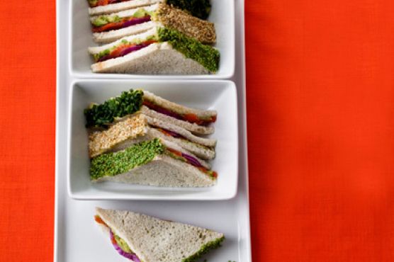 Smoked Salmon-Wasabi Tea Sandwiches