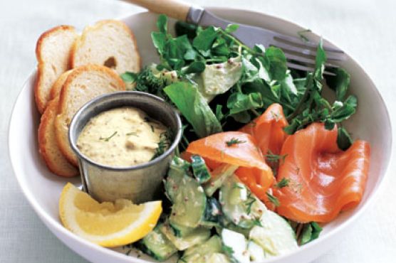 Smoked Salmon with Creamy Cucumber Salad