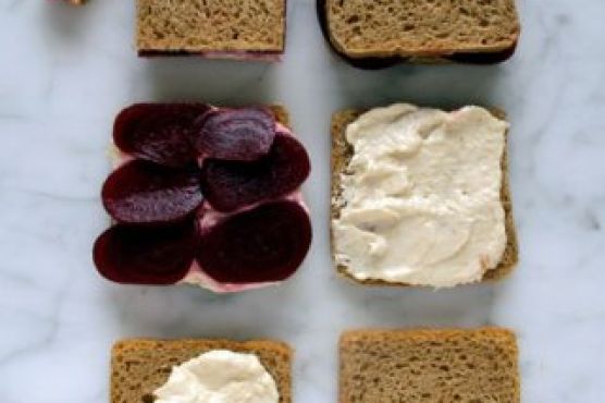 Smoked Trout with Beet Tea Sandwiches