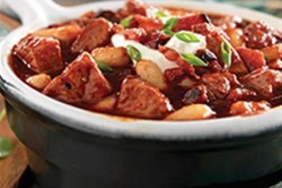 Smoky Pork, Bacon and White Bean Chili