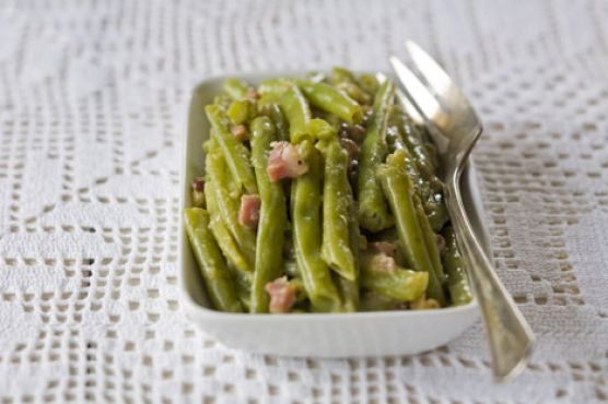 Snap Beans with Mustard and Country Ham