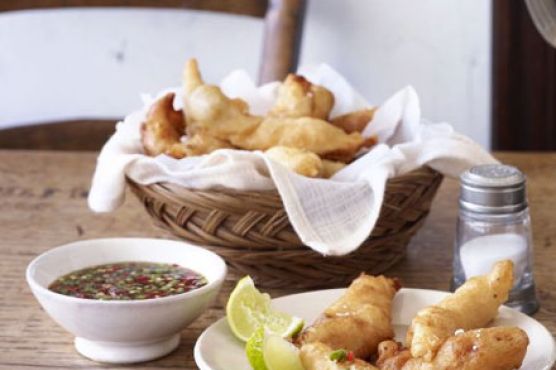 Sole goujons with Thai sauce