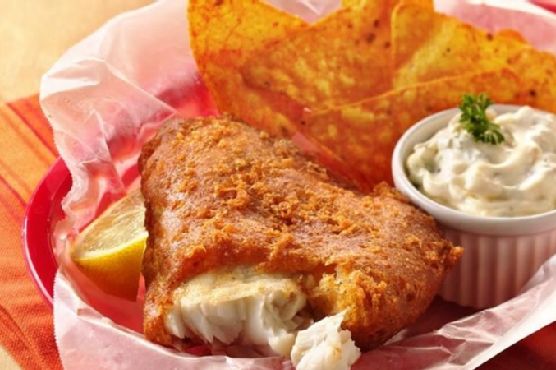 Southwestern Beer-Batter Fish with Green Chile Tartar Sauce